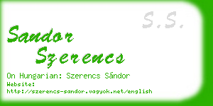sandor szerencs business card